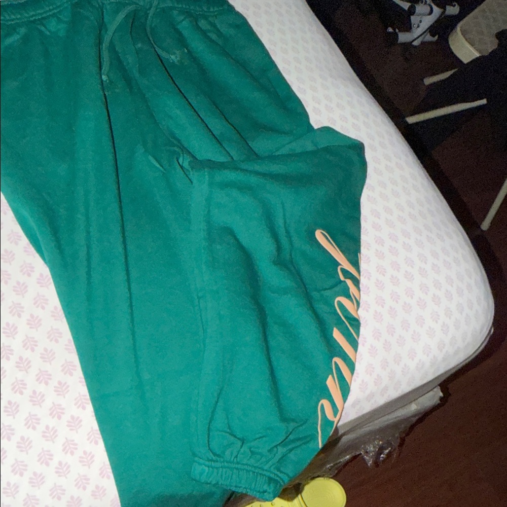Victoria's Secret Teal Kids Joggers with Orange Detail